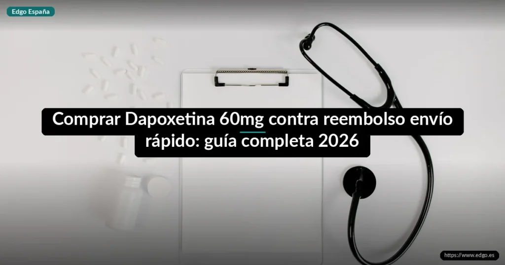 Comprar Dapoxetina 60mg contra reembolso envío rápido: guía completa 2026