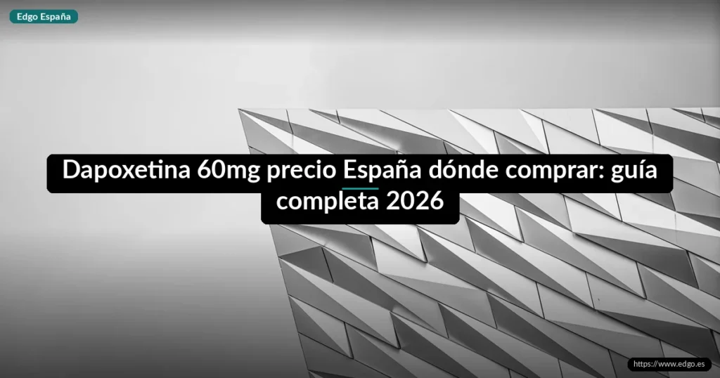 Dapoxetina 60mg precio España dónde comprar: guía completa 2026